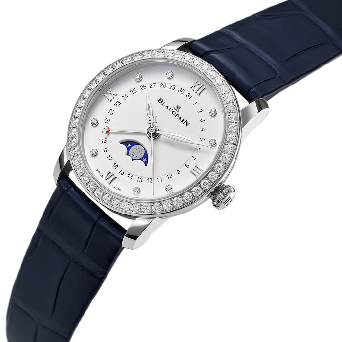 Blancpain Villeret Quantieme Phases de Lune 33mm Ladies Watch White