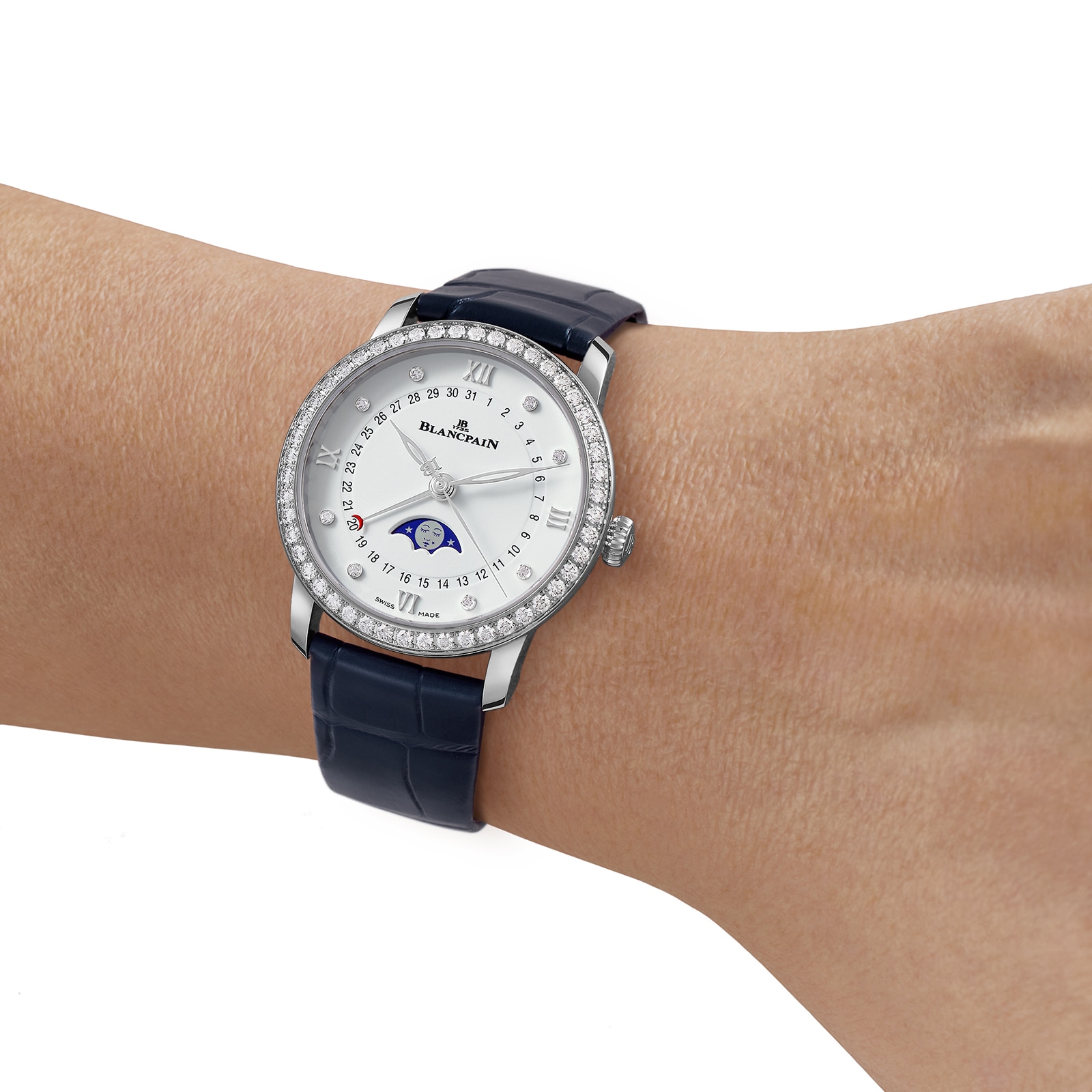Blancpain Villeret Quantieme Phases de Lune 33mm Ladies Watch White Blancpain Villeret Quantieme Phases de Lune 33mm Ladies Watch White