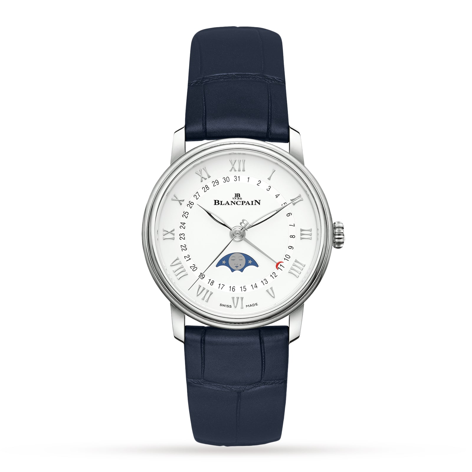 Blancpain Villeret Quantieme Phases de Lune 33mm Ladies Watch White