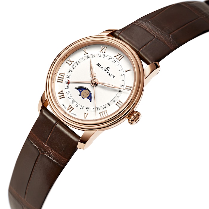 Blancpain Villeret Quantieme Phases de Lune 33mm Ladies Watch Cream