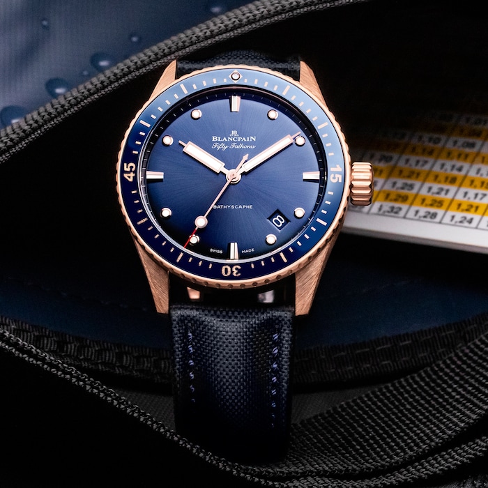 Blancpain Fifty Fathoms Bathyscaphe 43mm Mens Watch Blue