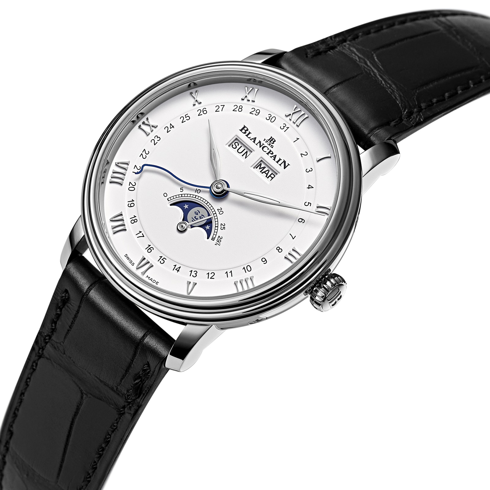 Blancpain Villeret Quantieme Complet 38mm Mens Watch White 6264