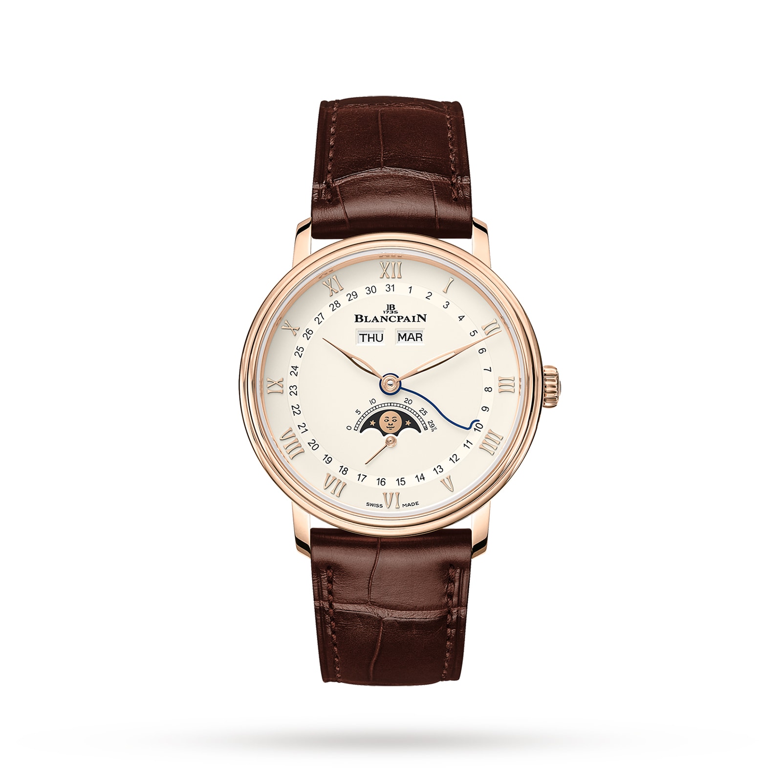 Blancpain Villeret Quantieme Complet 38mm Mens Watch Cream Blancpain Villeret Quantieme Complet 38mm Mens Watch Cream