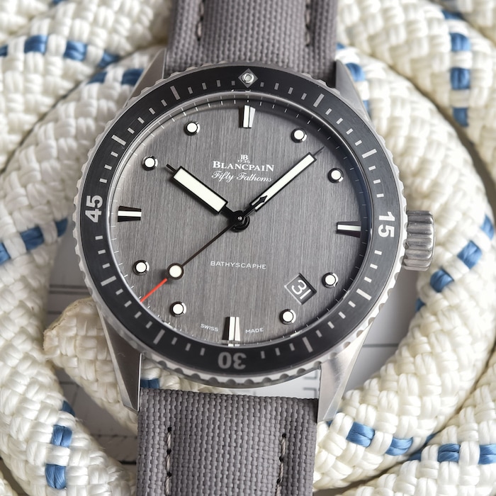 Blancpain Fifty Fathoms Bathyscaphe 43mm Mens Watch Grey