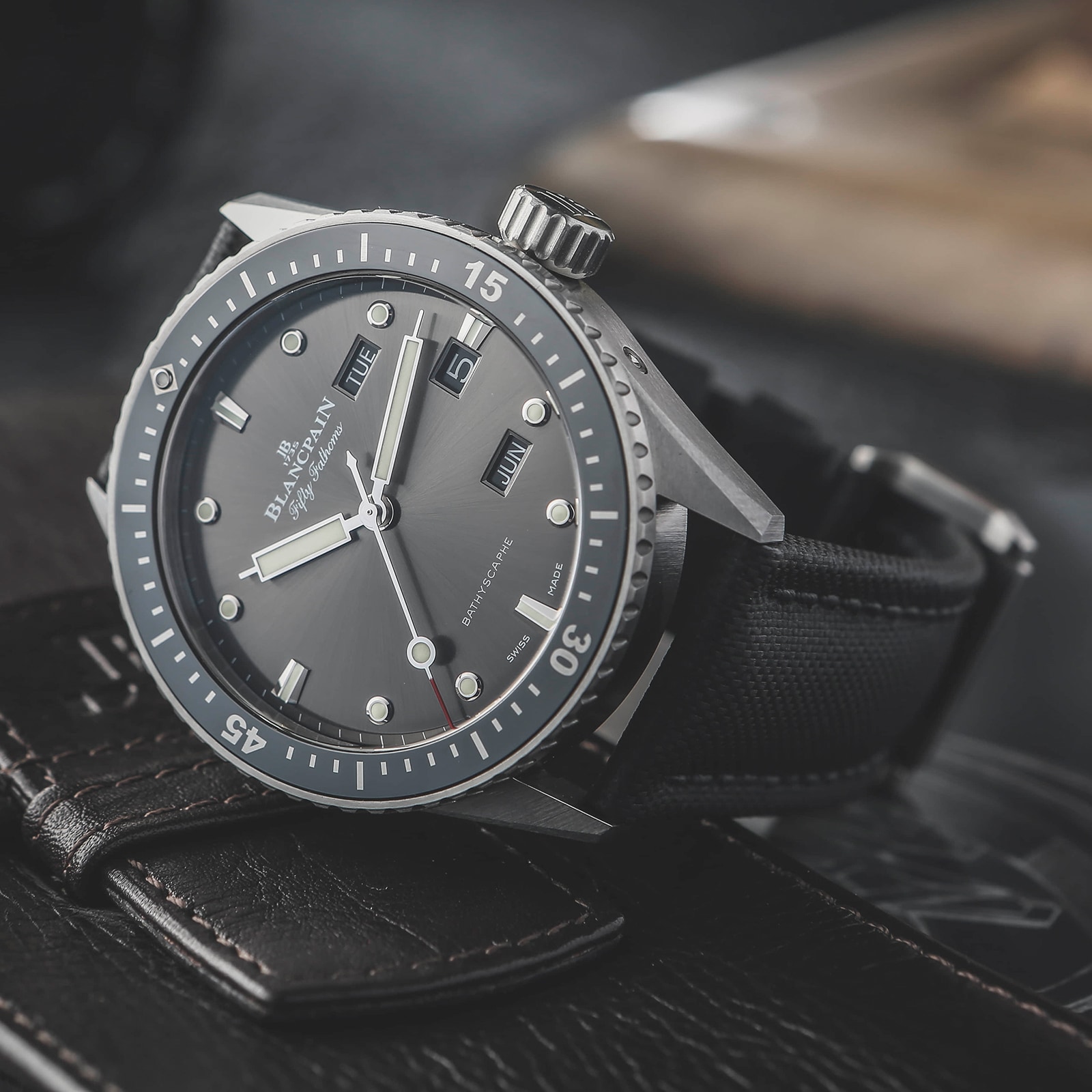 Blancpain Fifty Fathoms Bathyscaphe 43mm Mens Watch Grey Blancpain Fifty Fathoms Bathyscaphe 43mm Mens Watch Grey