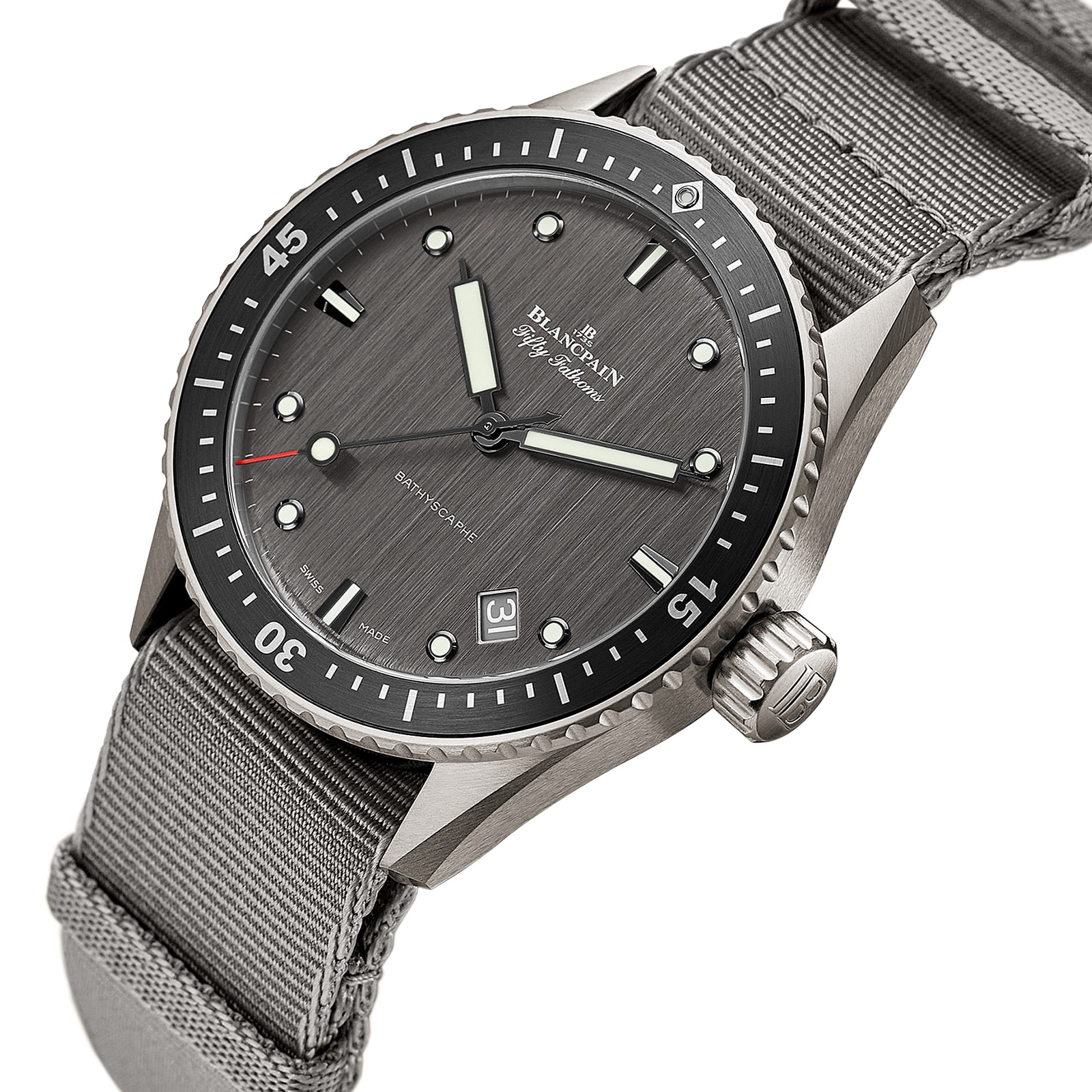 Blancpain Fifty Fathoms Bathyscaphe 43mm Mens Watch Grey