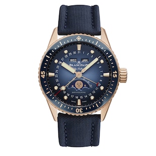 Blancpain Fifty Fathoms Bathyscaphe Quantieme Complet Phases de Lune 43mm Mens Watch Blue