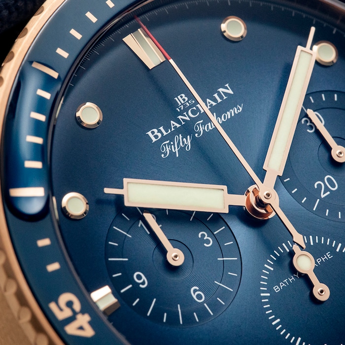 Blancpain Fifty Fathoms Bathyscaphe Flyback Chronograph 43mm Mens Watch Blue