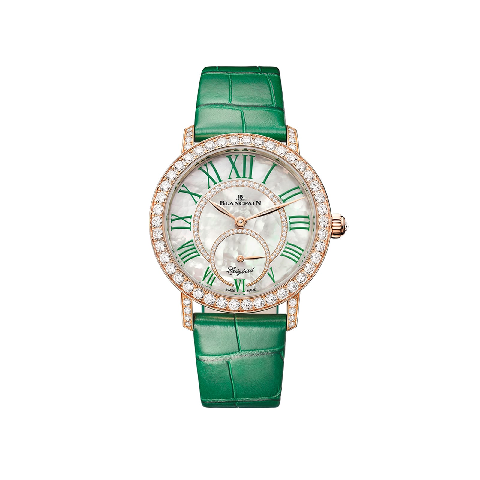 Blancpain Ladybird Colours 34.9mm 18ct Red Gold Ladies Watch Forest Green