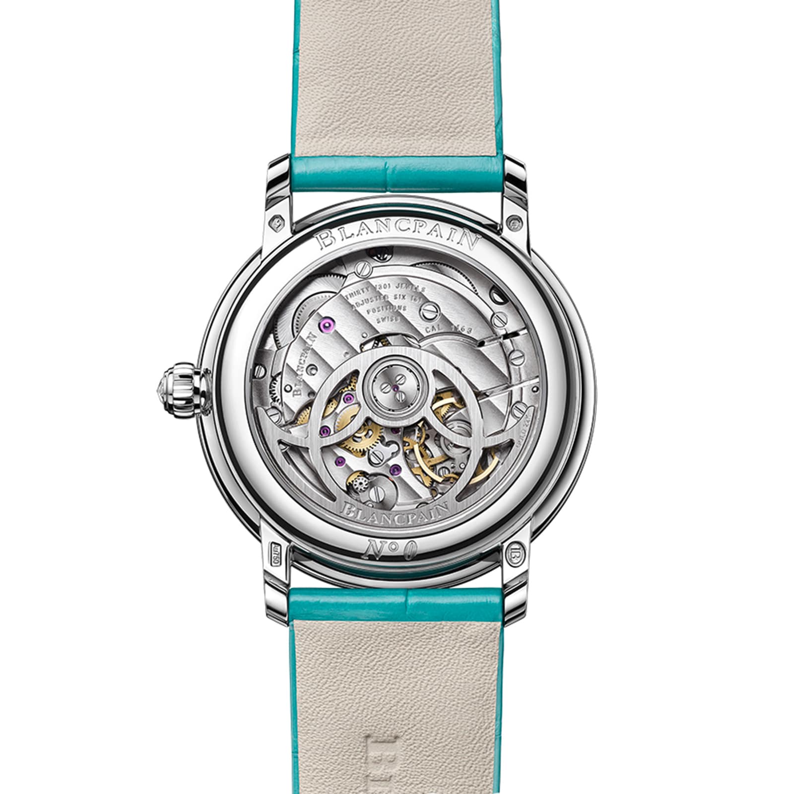 Blancpain Ladybird Colours 34.9mm 18ct White Gold Ladies Watch Turquoise