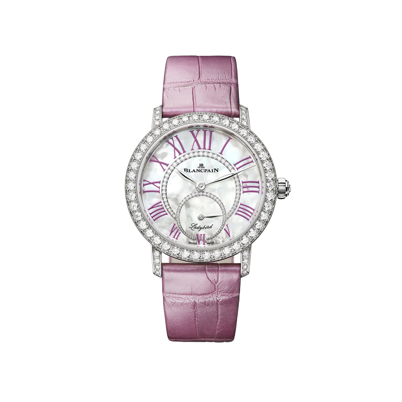 Blancpain Ladybird Colours 34.9mm 18ct White Gold Ladies Watch Lilac