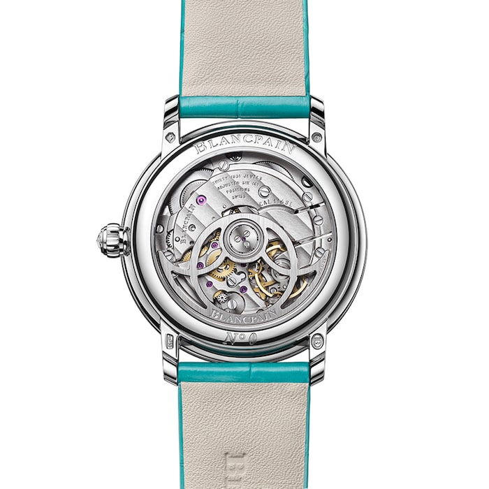 Blancpain Ladybird Colours Phases de Lune 34.9mm 18ct White Gold Ladies Watch Turquoise