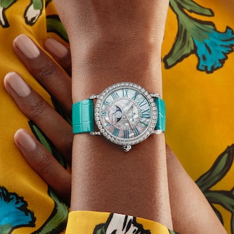 Blancpain Ladybird Colours Phases de Lune 34.9mm 18ct White Gold Ladies Watch Turquoise