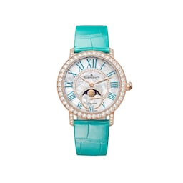 17480432 - Ladybird Colours Phases de Lune 34.9mm 18ct Red Gold Ladies Watch Turquoise