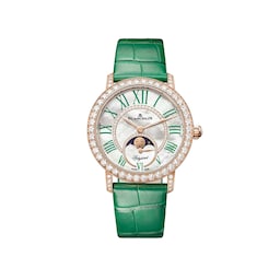 17480434 - Ladybird Colours Phases de Lune 34.9mm 18ct Red Gold Ladies Watch Forest Green