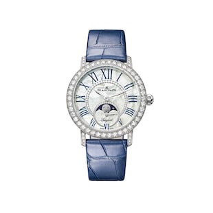 Blancpain Ladybird Colours Phases de Lune 34.9mm 18ct White Gold Ladies Watch Midnight Blue