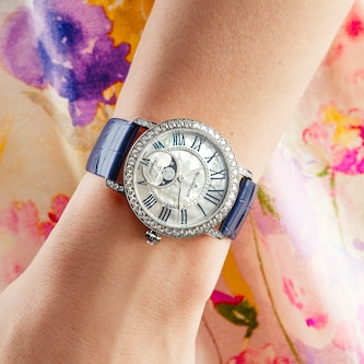 Blancpain Ladybird Colours Phases de Lune 34.9mm 18ct White Gold Ladies Watch Midnight Blue
