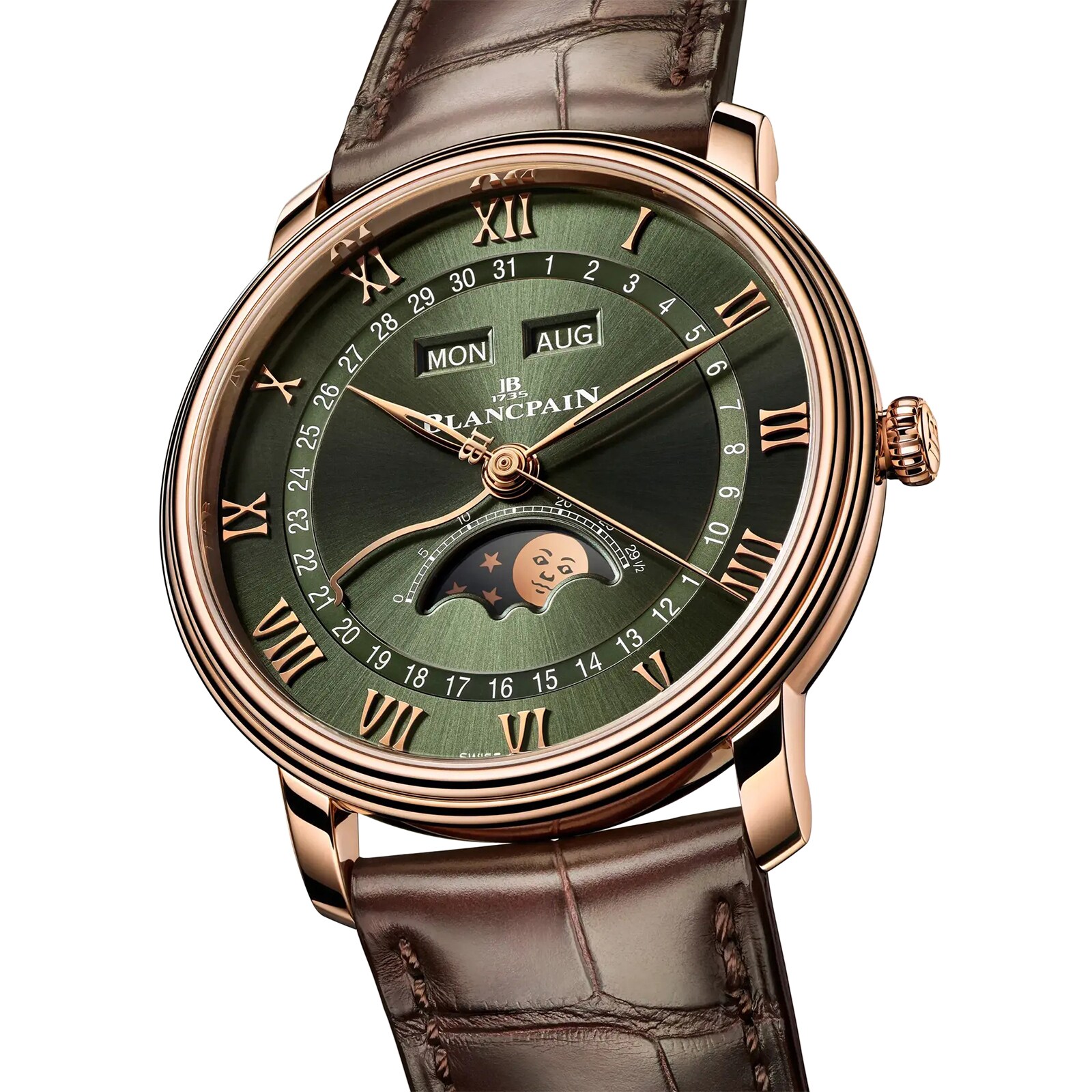 Blancpain Villeret Quantieme Complet 40mm Mens Watch Green