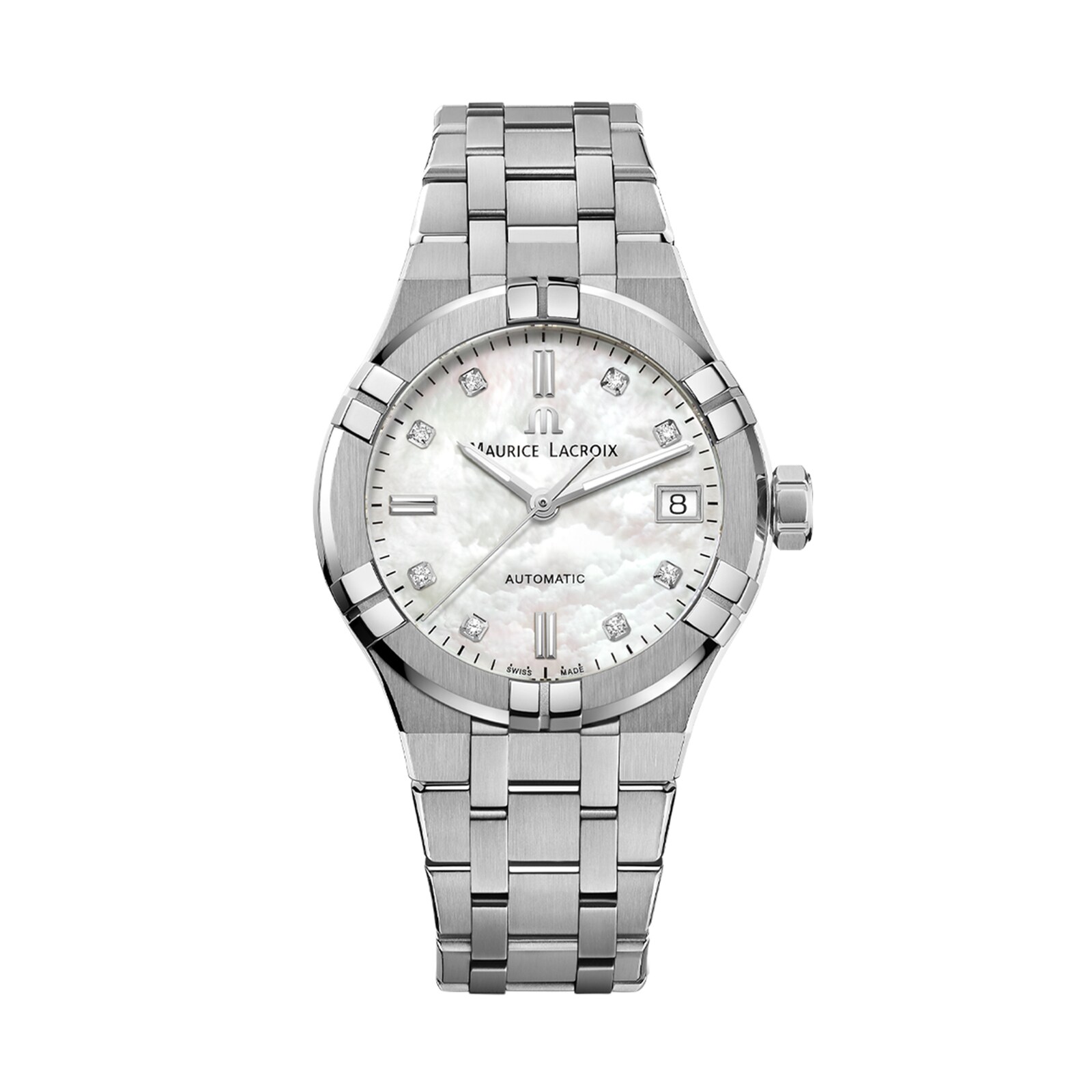 Maurice Lacroix Aikon Automatic Date 35mm Ladies Watch Mother Of Pearl Maurice Lacroix Aikon Automatic Date 35mm Ladies Watch Mother Of Pearl