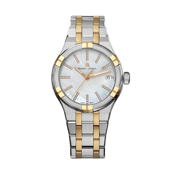 Maurice Lacroix Aikon Quartz Date 35mm Ladies Watch Mother Of Pearl