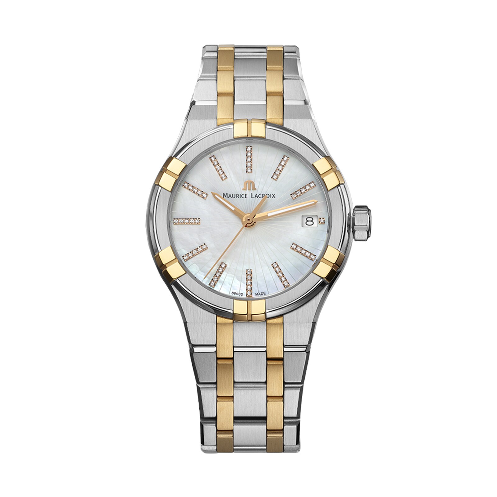 Maurice Lacroix Aikon Quartz Date 35mm Ladies Watch Mother Of Pearl Maurice Lacroix Aikon Quartz Date 35mm Ladies Watch Mother Of Pearl