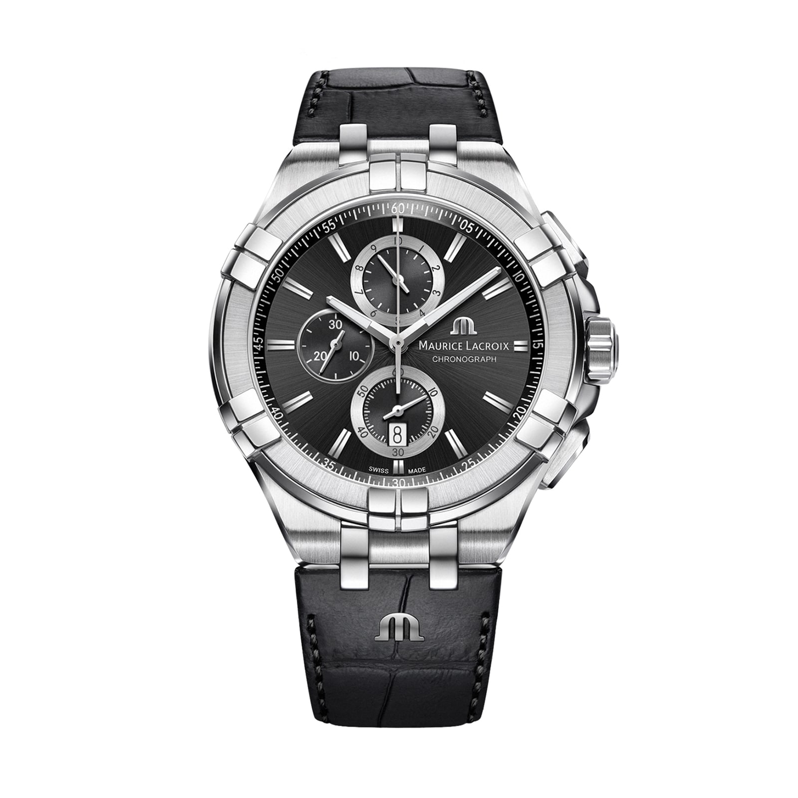 Maurice Lacroix Aikon Quartz Chronograph 43.5mm Mens Watch Black