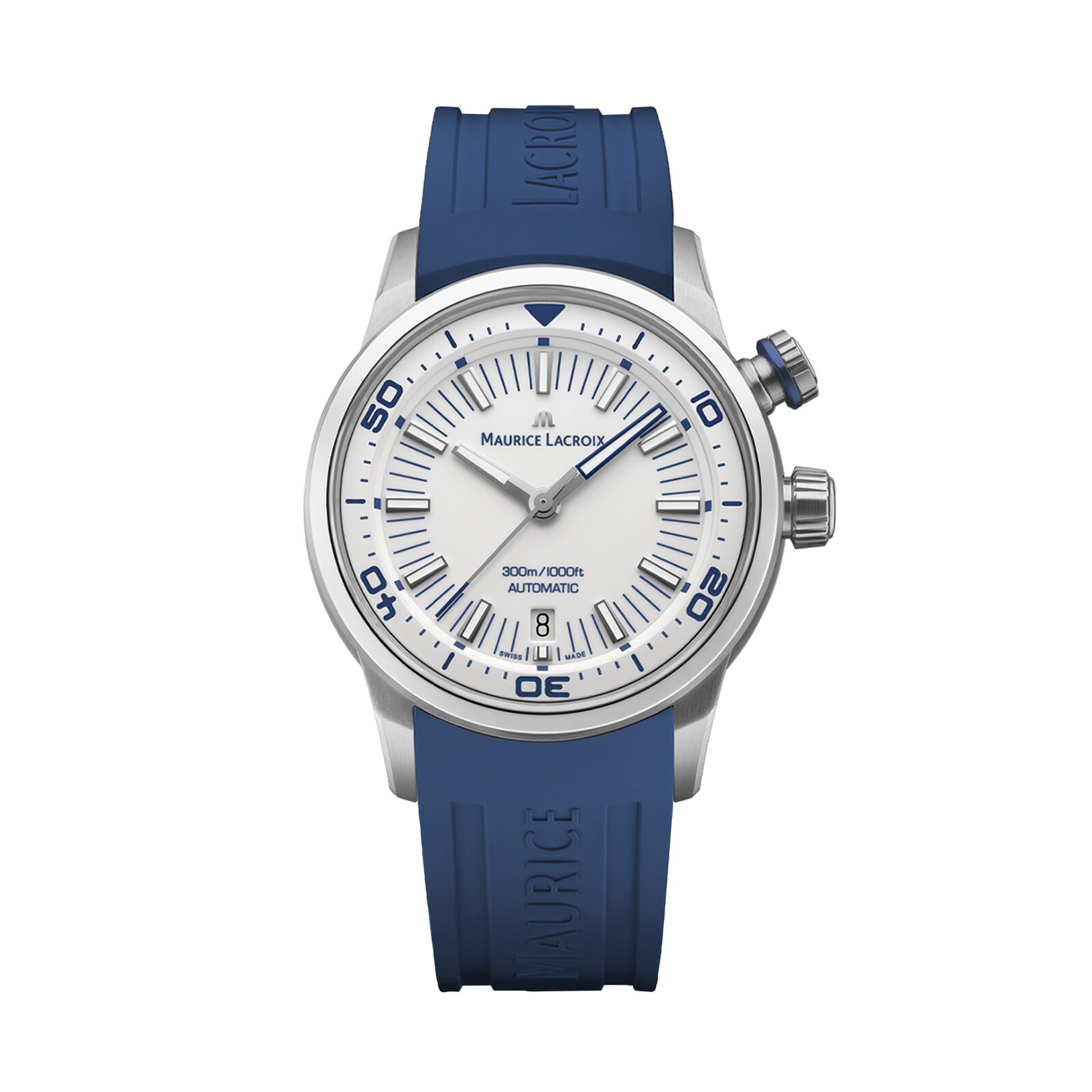 Maurice Lacroix Pontos S Diver 42mm Mens Watch White 2 Strap Set Maurice Lacroix Pontos S Diver 42mm Mens Watch White 2 Strap Set