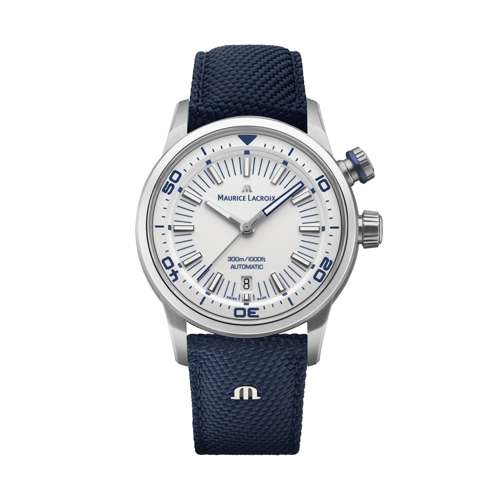 Maurice Lacroix Pontos S Diver 42mm Mens Watch White 2 Strap Set Maurice Lacroix Pontos S Diver 42mm Mens Watch White 2 Strap Set