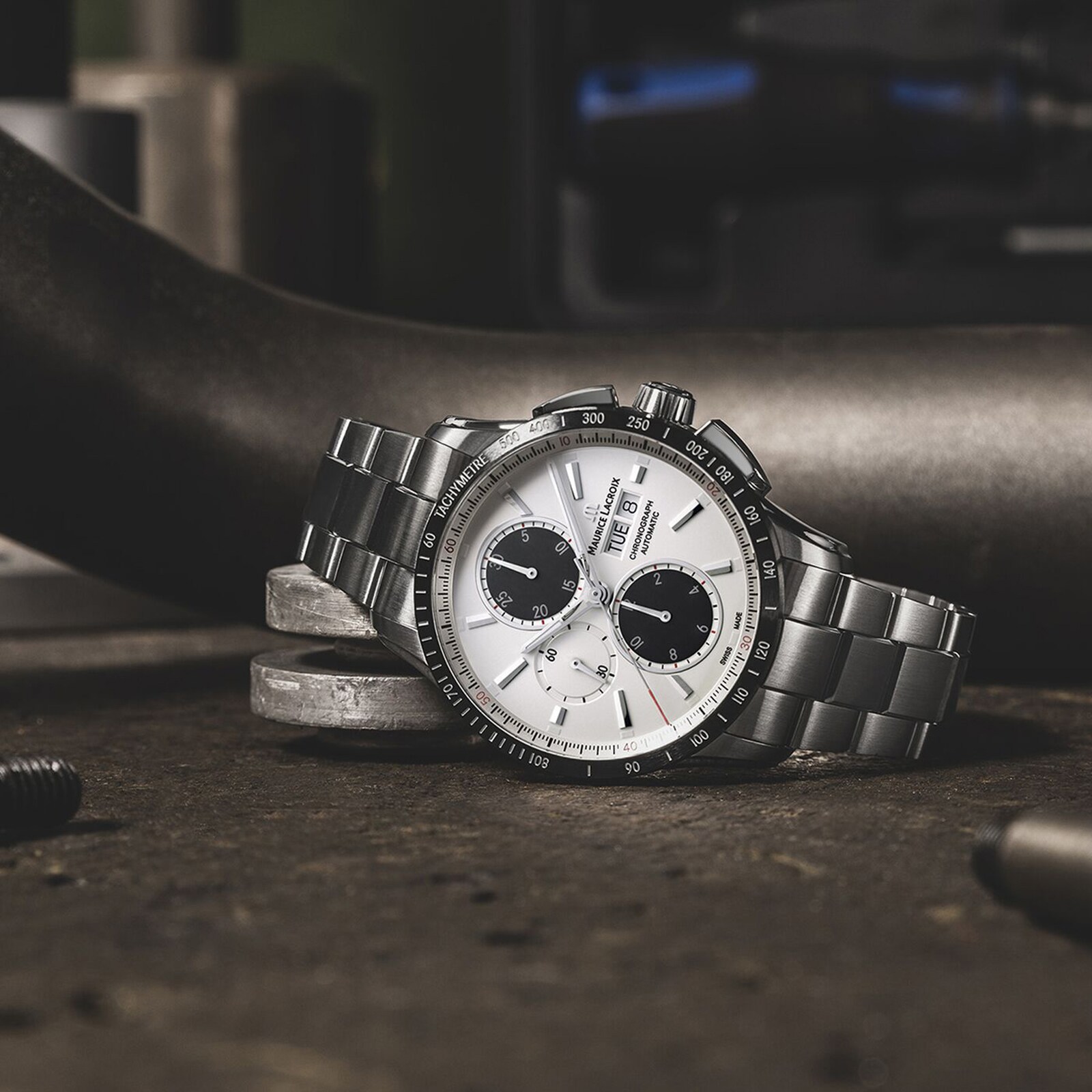 Maurice Lacroix Pontos S Chronograph 43mm Mens Watch White Maurice Lacroix Pontos S Chronograph 43mm Mens Watch White