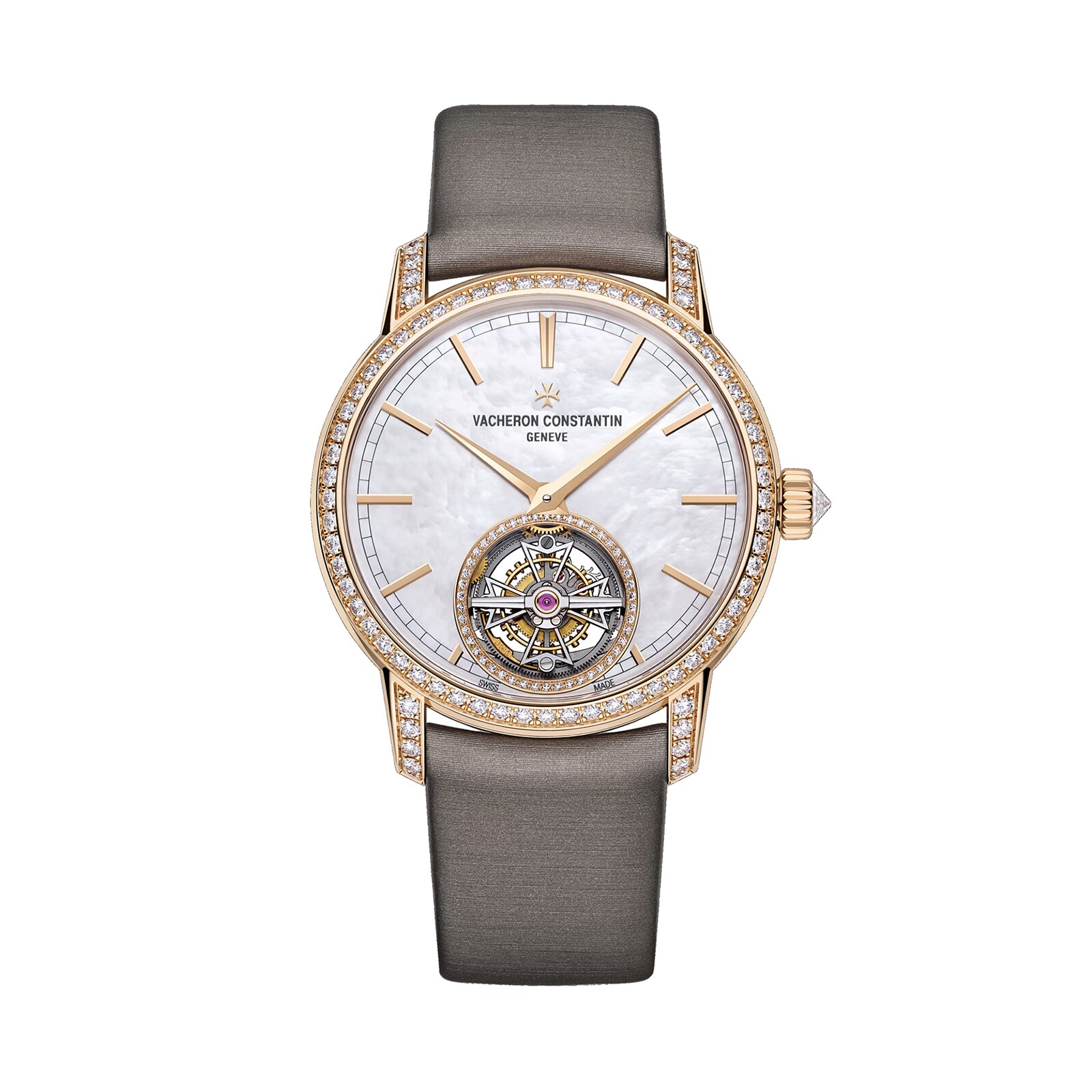 Vacheron Constantin Traditionnelle Tourbillon 39mm Ladies Watch Mother Of Pearl 2 Straps