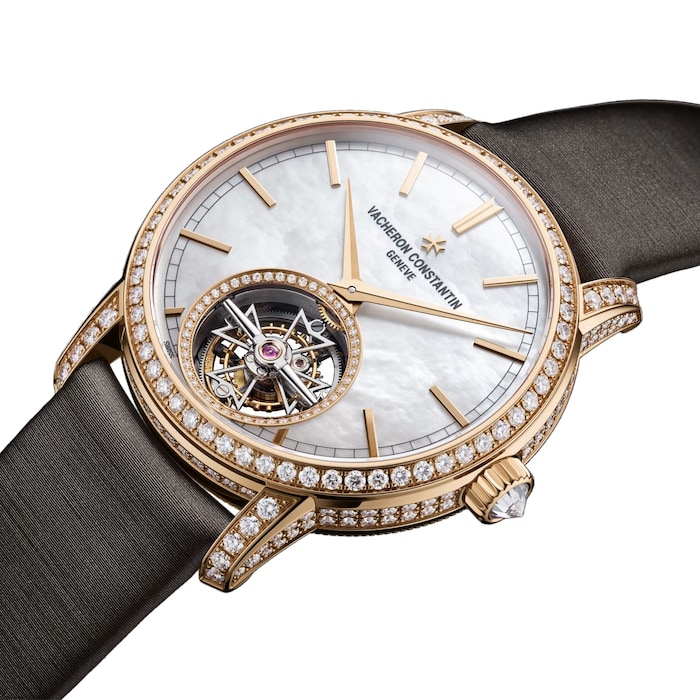 Vacheron Constantin Traditionnelle Tourbillon 39mm Ladies Watch Mother Of Pearl 2 Straps