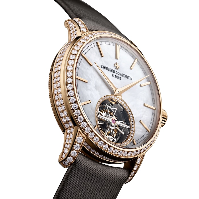 Vacheron Constantin Traditionnelle Tourbillon 39mm Ladies Watch Mother Of Pearl 2 Straps