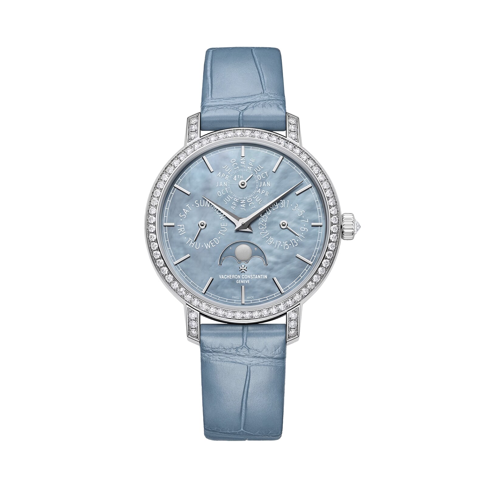 Vacheron Constantin Traditionnelle Perpetual Calendar Ultra-Thin 36.5mm Ladies Watch Blue