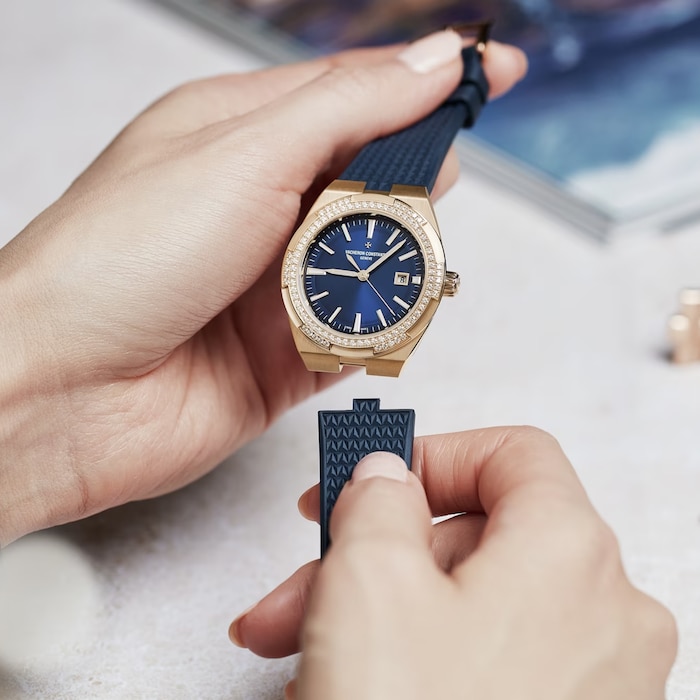 Vacheron Constantin Overseas Self-Winding 35mm Ladies Watch Blue Interchangeable Strap