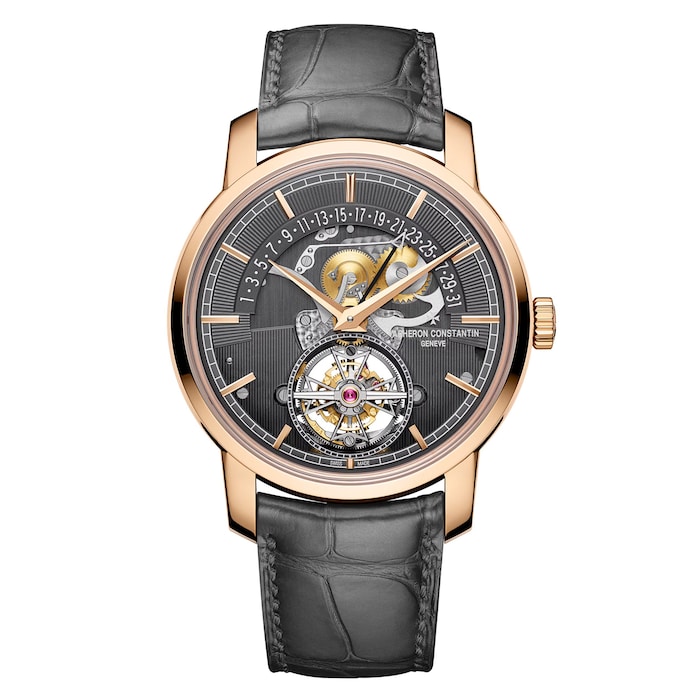 Vacheron Constantin Traditionnelle Tourbillon Retrograde Date Openface 41mm Pink Gold Watch