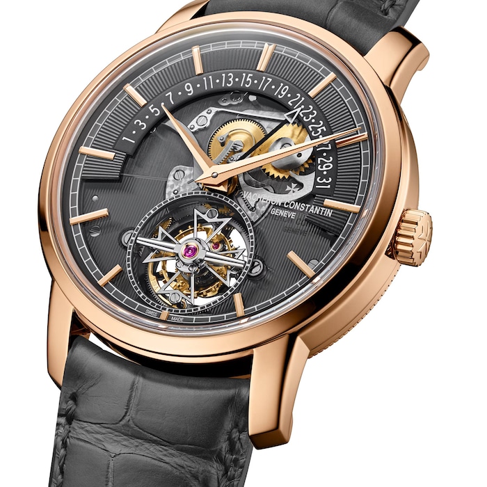 Vacheron Constantin Traditionnelle Tourbillon Retrograde Date Openface 41mm Pink Gold Watch