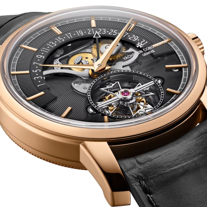 Vacheron Constantin Traditionnelle Tourbillon Retrograde Date Openface 41mm Pink Gold Watch