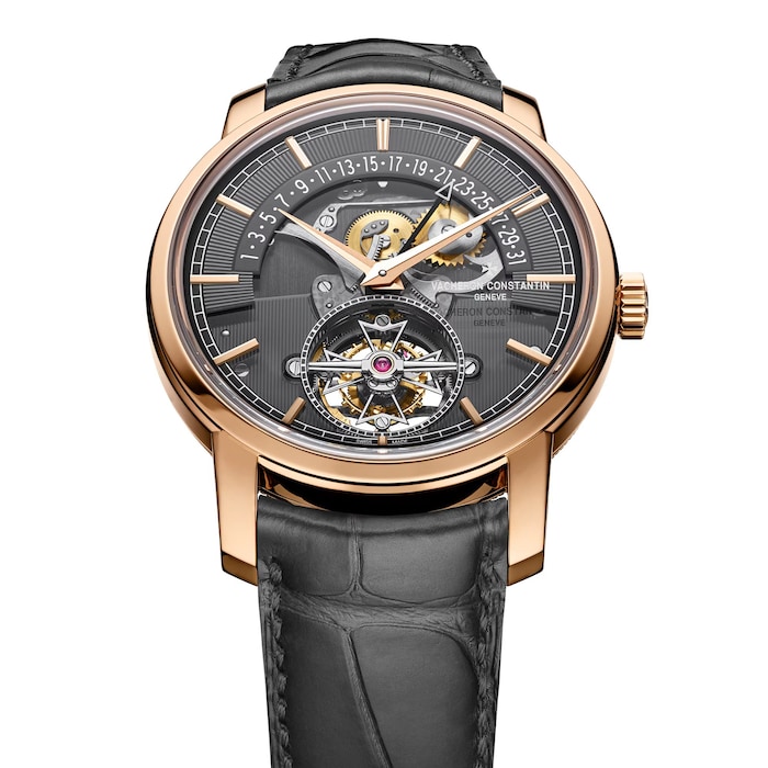 Vacheron Constantin Traditionnelle Tourbillon Retrograde Date Openface 41mm Pink Gold Watch