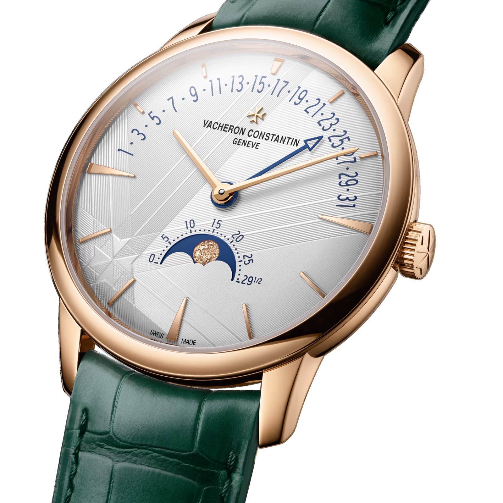 Vacheron Constantin Patrimony Moon Phase Retrograde Date 42.5mm Watch Pink Gold