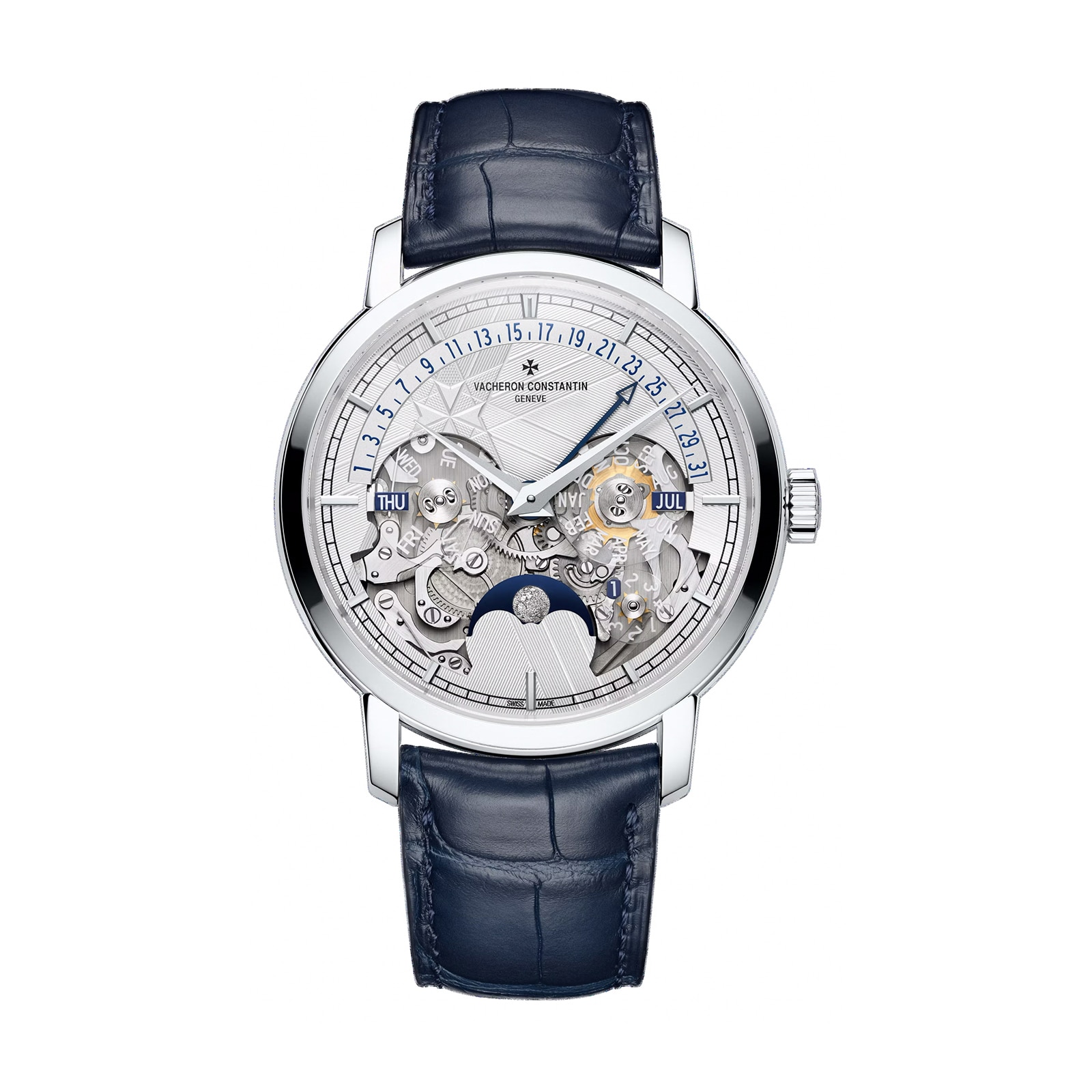 Vacheron Constantin Traditionnelle Perpetual Calendar Retrograde Date Openface 41mm Watch Platinum