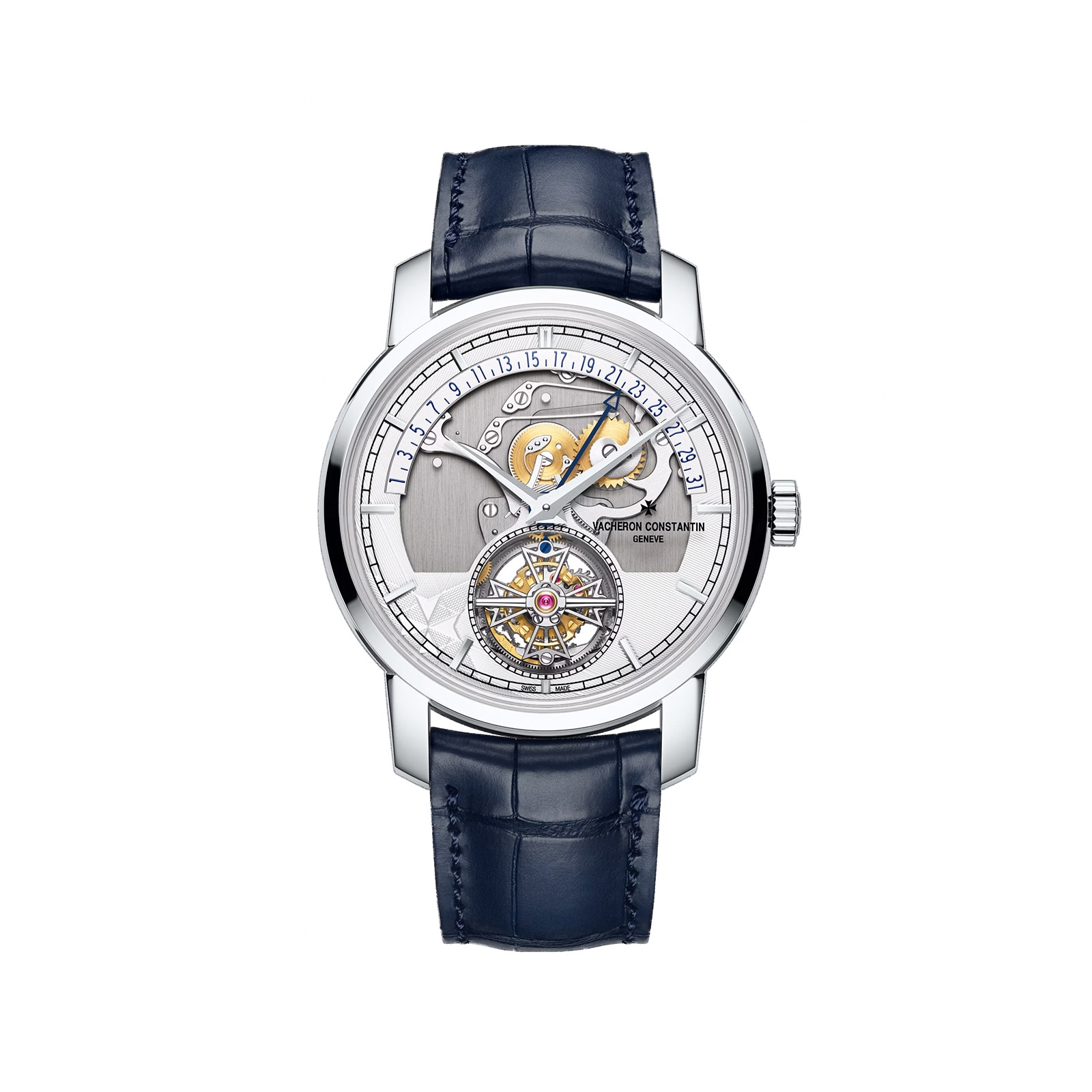 Vacheron Constantin Traditionnelle Tourbillon Retrograde Date Openface 41mm Watch Platinum