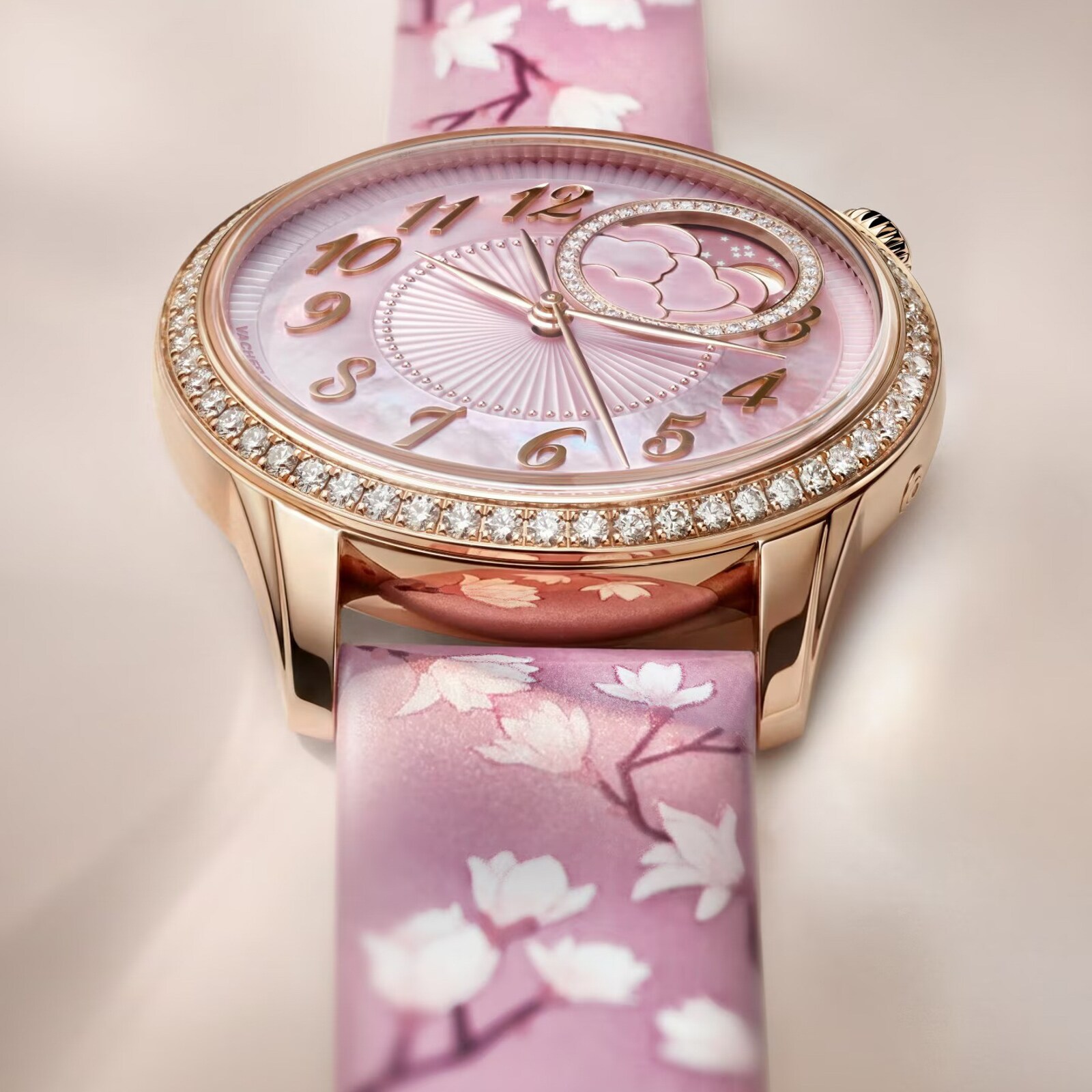 Vacheron Constantin Egerie Moon Phase Limited Edition 37mm Ladies Watch Pink