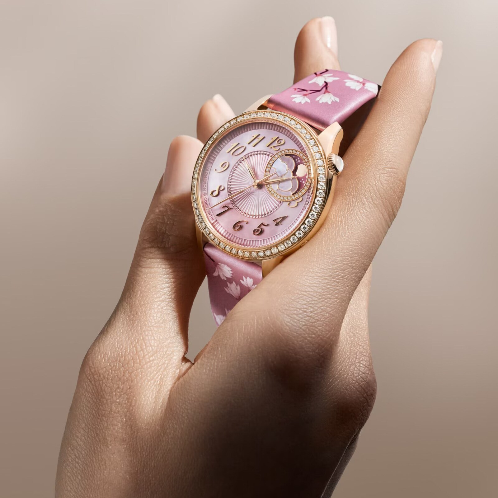 Vacheron Constantin Egerie Moon Phase Limited Edition 37mm Ladies Watch Pink