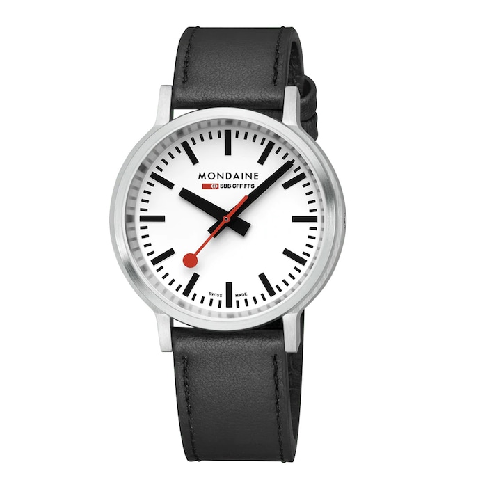 Mondaine Stop2Go 41mm Mens Watch White