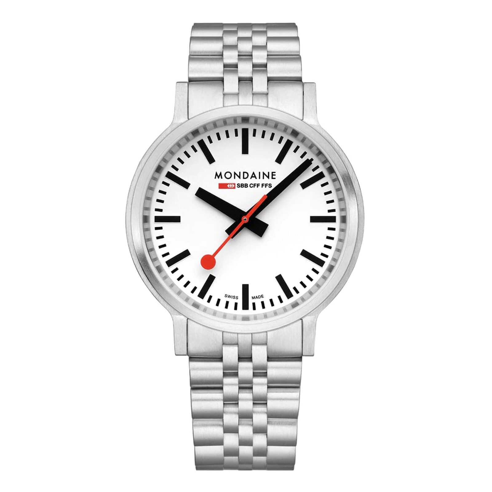 Stop2Go 41mm Mens Watch White Stainless Steel
