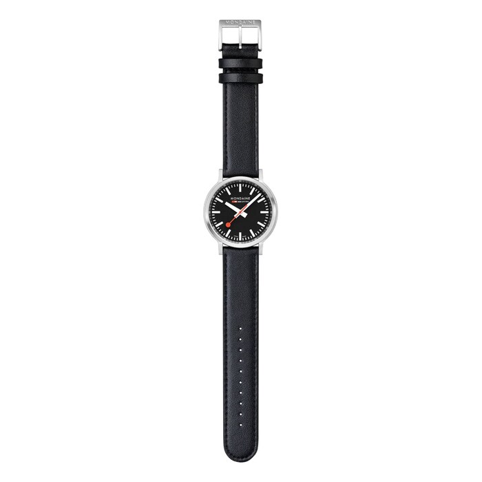 Mondaine Stop2Go 41mm Mens Watch Black