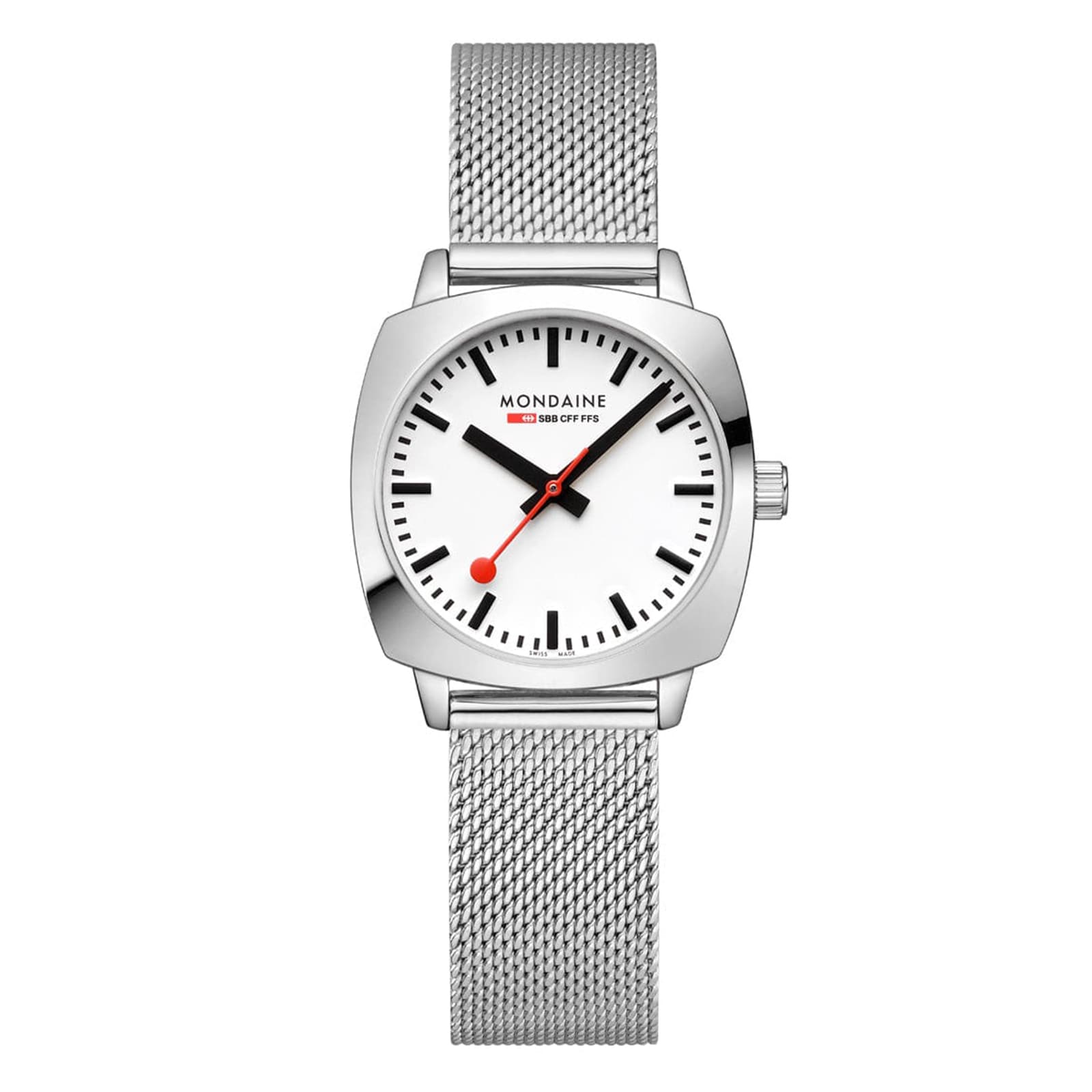 Petite Cushion 31mm Ladies Watch White Stainless Steel