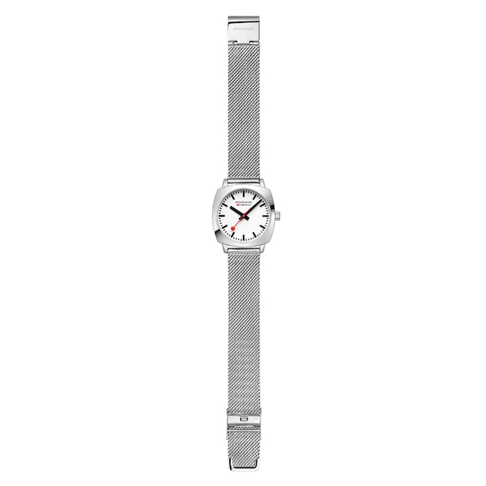 Mondaine Petite Cushion 31mm Ladies Watch White Stainless Steel