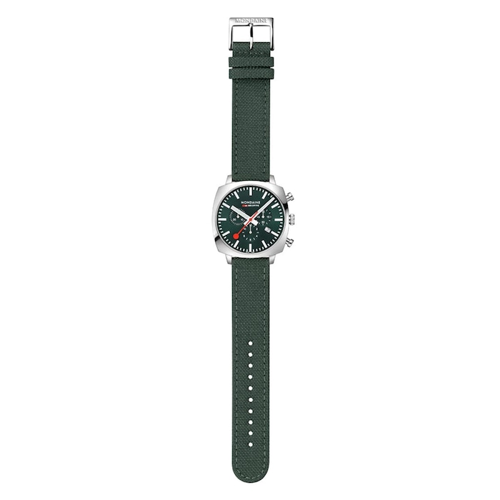 Mondaine Grand Cushion Set 41mm Mens Watch Green