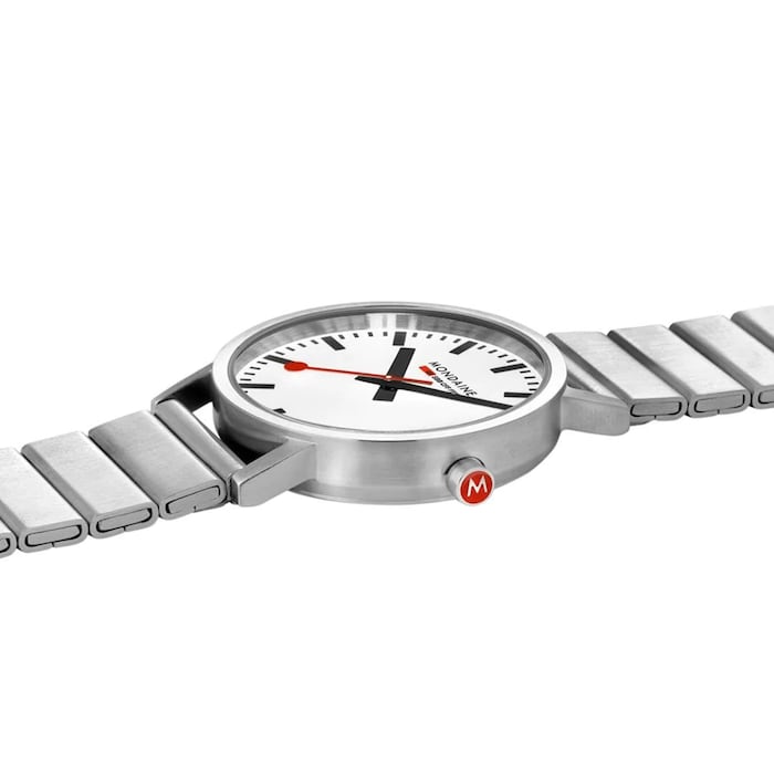 Mondaine Classic 40mm Unisex Watch White Stainless Steel